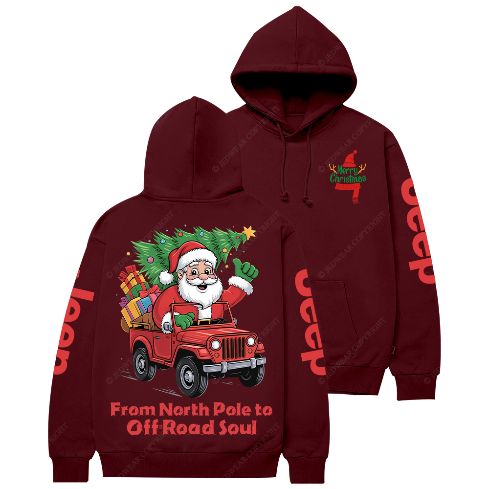 Christmas Santa Riding Monster Truck Xmas Jp Casual Hoodie