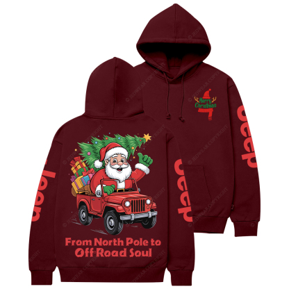 Christmas Santa Riding Monster Truck Xmas Jp Casual Hoodie