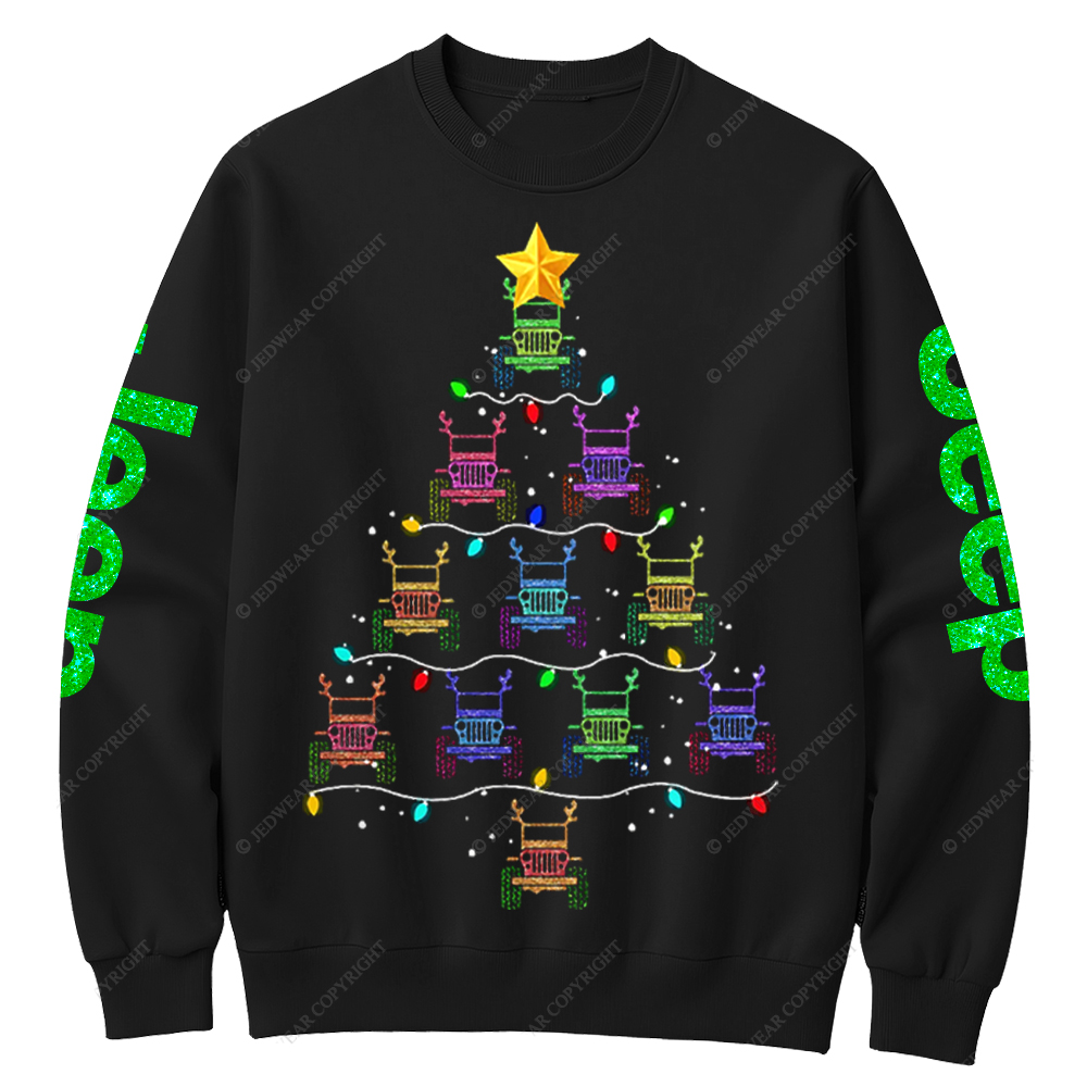 Bling Car Merry Christmas Jp Crew Neck Sweatshirt
