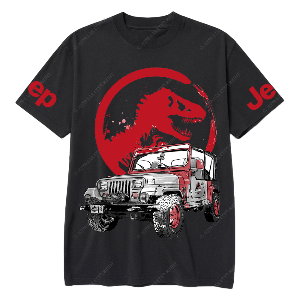 Dinosaur On The Back Of An Off-Road Vehicle Jp T-Shirt