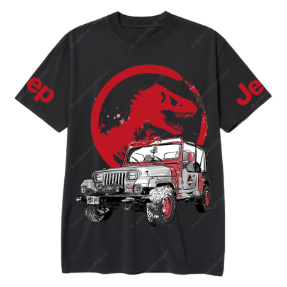 Dinosaur On The Back Of An Off-Road Vehicle Jp T-Shirt