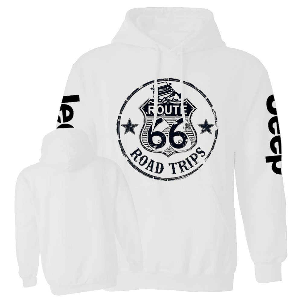 Retro Route 66 Jp Adventure Road Trip Vintage Casual Hoodie