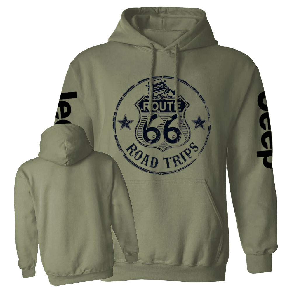 Retro Route 66 Jp Adventure Road Trip Vintage Casual Hoodie
