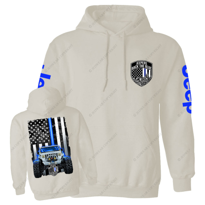 Drivers Back The Blue American Flag Policeman Police Car Badge Jp Casual Hoodie