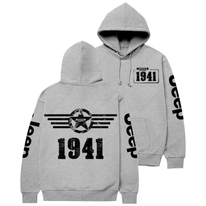 Since 1941 Military Star Rectangle Time Jp Casual Hoodie