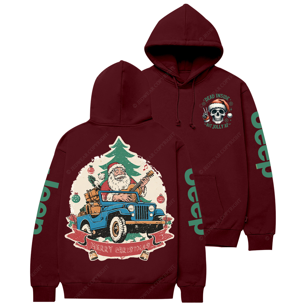 Dead Inside But Jolly Af Merry Christmas Jp Casual Hoodie