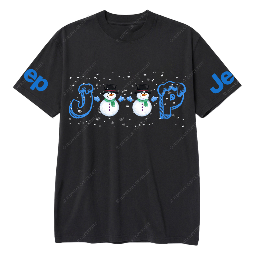 Merry Christmas Snowman Blue Jp T-Shirt