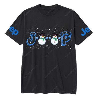 Merry Christmas Snowman Blue Jp T-Shirt
