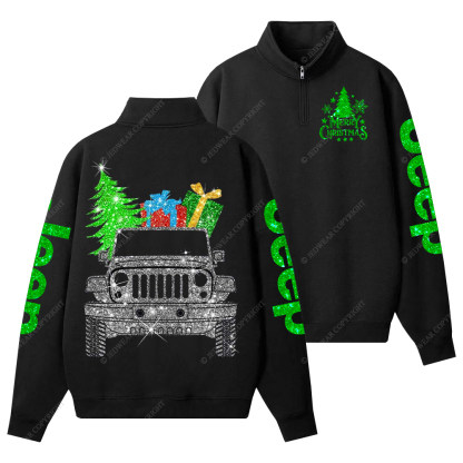 Merry Christmas Bling Jp Half-Zip Jacket Sweatshirt