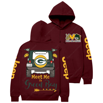 Meet Me In Green Bay Packers Football Jp Casual Hoodie