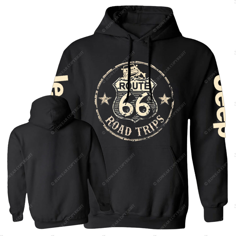 Retro Route 66 Jp Adventure Road Trip Vintage Casual Hoodie
