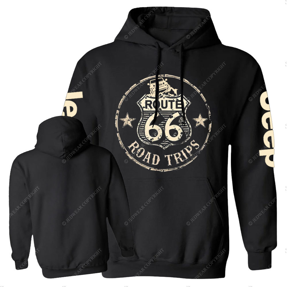Retro Route 66 Jp Adventure Road Trip Vintage Casual Hoodie