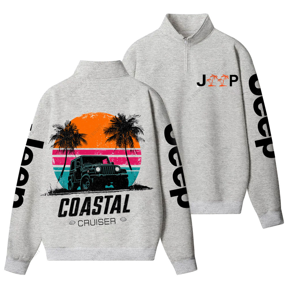 Palm Tree COASTAL CRUISER Jp Half-Zip Jacket Sweatshirt
