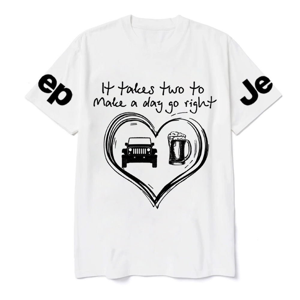 It Takes Two to Make a Day Go Right: Beer and Jp T-Shirt