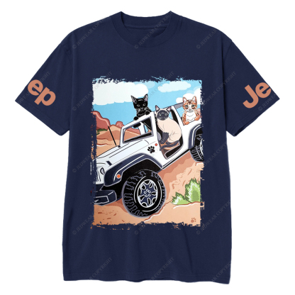 Funny Off-Road Cute Cartoon Cats Jp T-Shirt