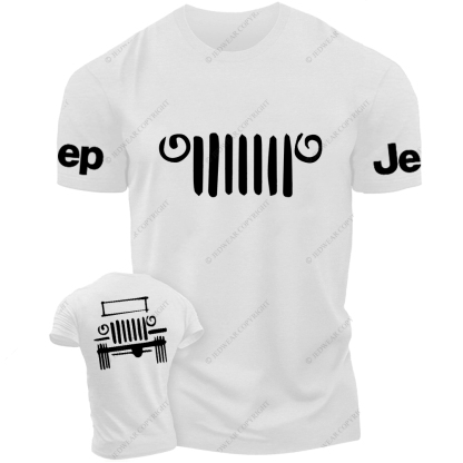 Hand-Painted Line Drawing Off-Road Front And Rear Design Jp T-Shirt