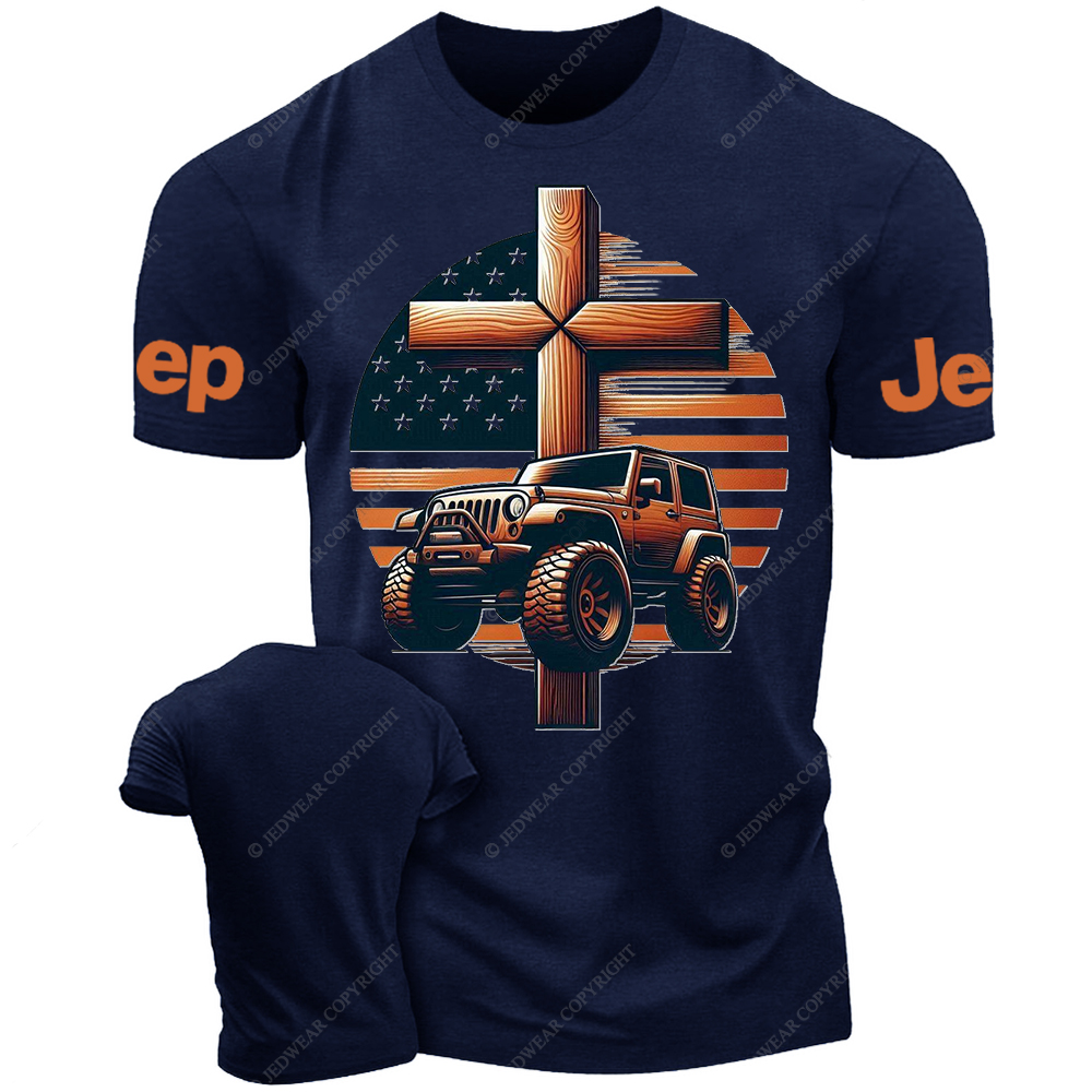 Religion Jesus American Flag Corss Jp T-Shirt