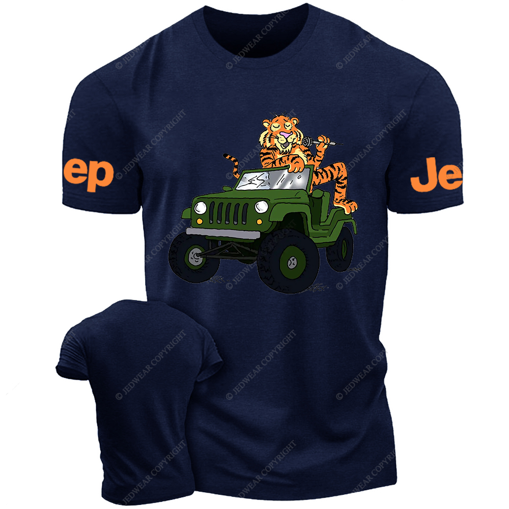 Cartoon Tiger Singing In The Car Jp T-Shirt