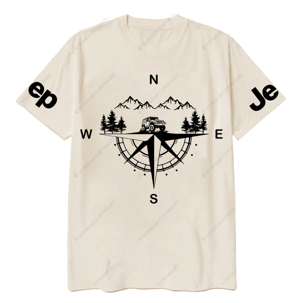 Compass Mountains And Trees Jp T-Shirt