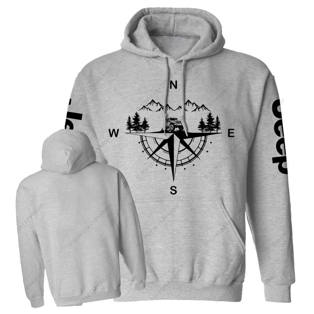 Compass Mountains And Trees Jp Casual Hoodie