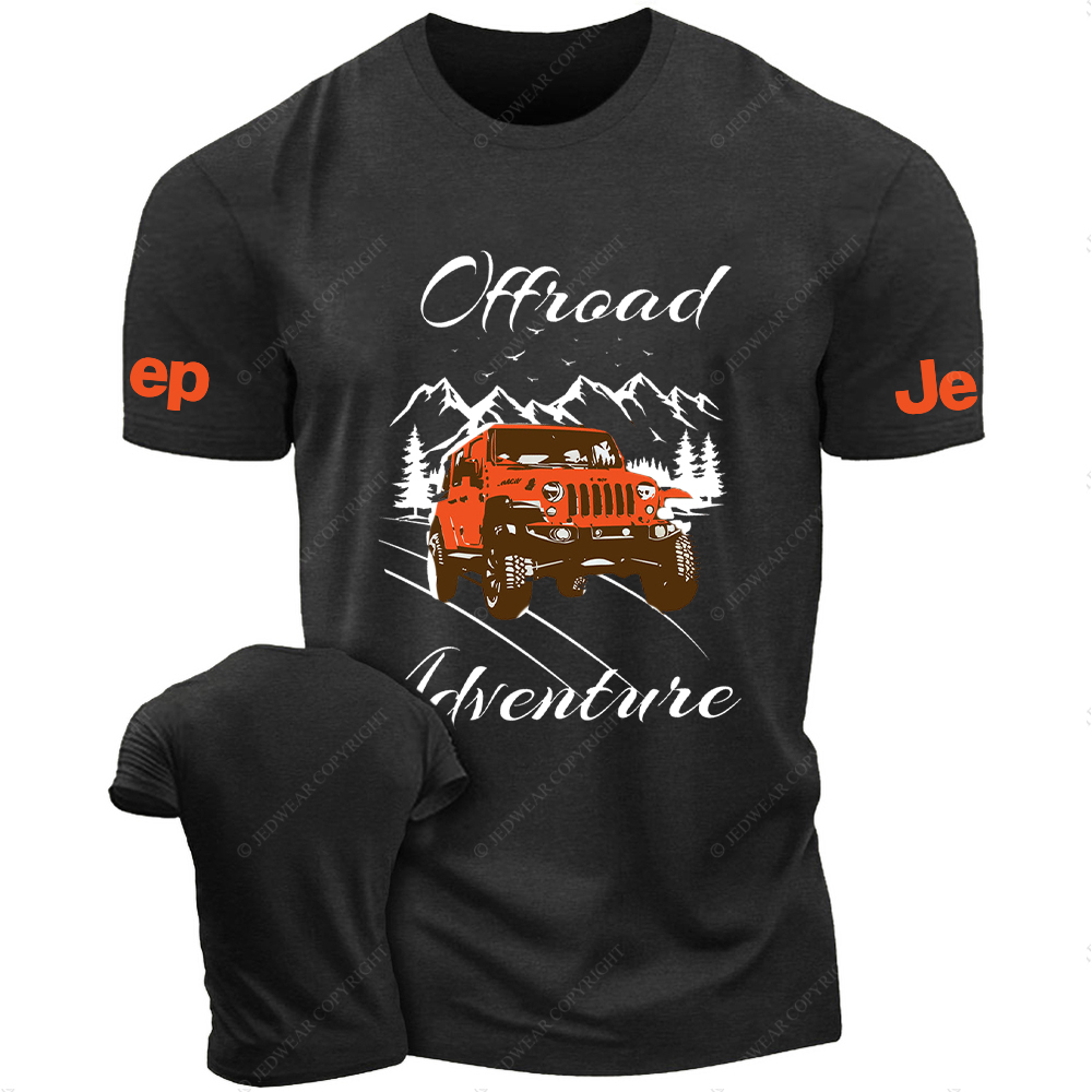 Off-Road Adventure Orange Vehicle Driving On The Road JP T-Shirt