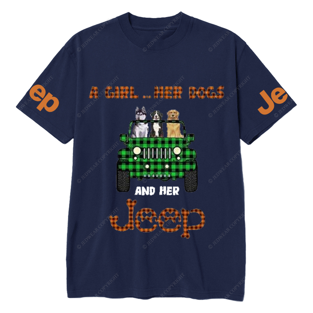 A Girl Her Dog And Her Car Jp T-Shirt