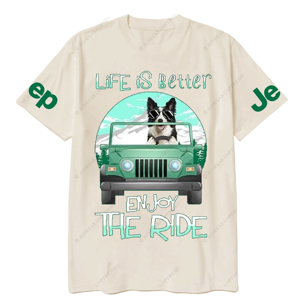 Husky Pet Dog Enjoy The Ride Life Is Better Jp T-Shirt