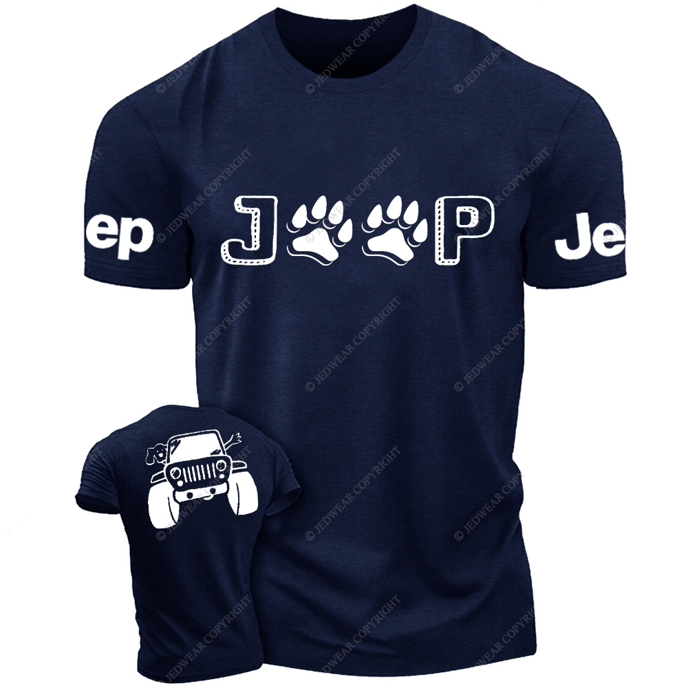 Dog And His Owner Waving From Car Jp T-Shirt