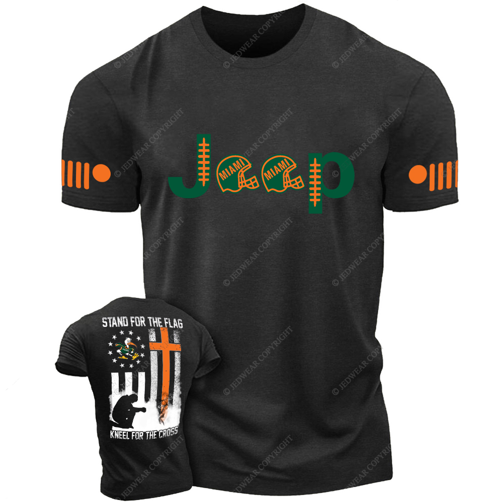 Miami Stand For The Flag Kneel For The Cross Gator Nation Religion Jp T-Shirt