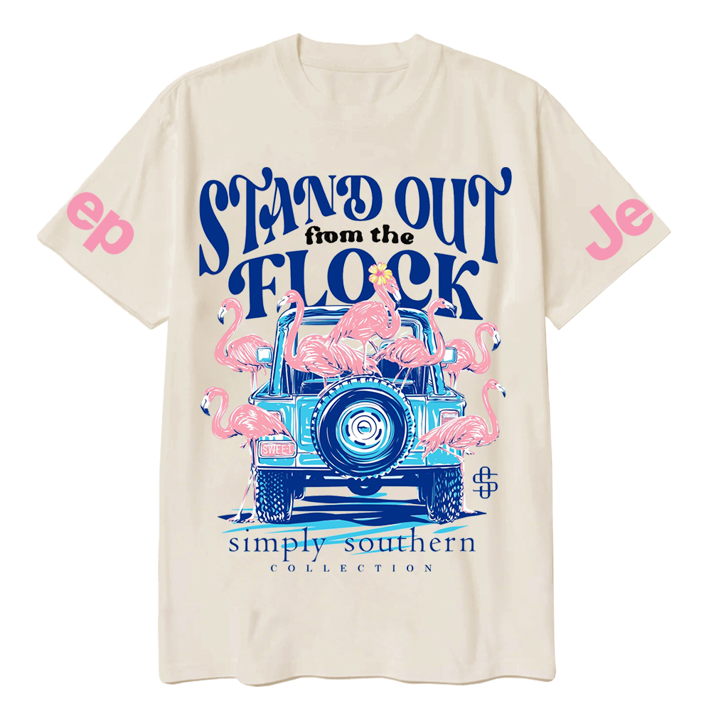 Simply Southern Stand Out from The Flock Flamingos Jp T-Shirt