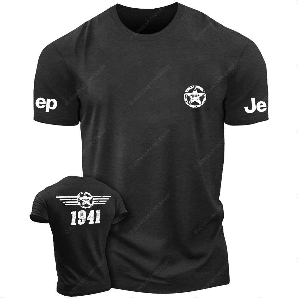 JP Created Times Since 1941 Military Star Front And Rear Design JP T-Shirt