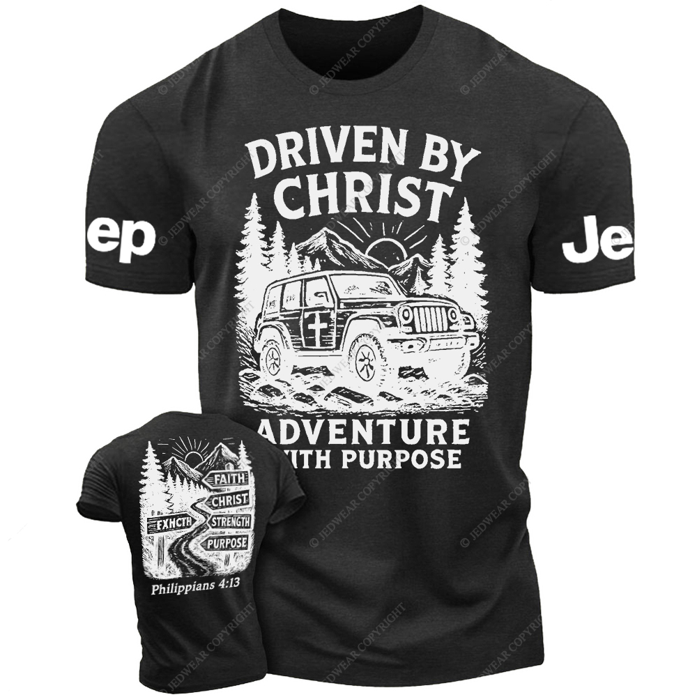 Religion Christ Adventure With Purpose And A Mountain Road With Signs Jp T-Shirt