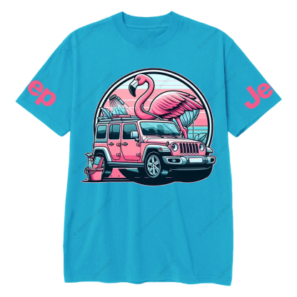 Pink Car Flamingo Jp T-Shirt