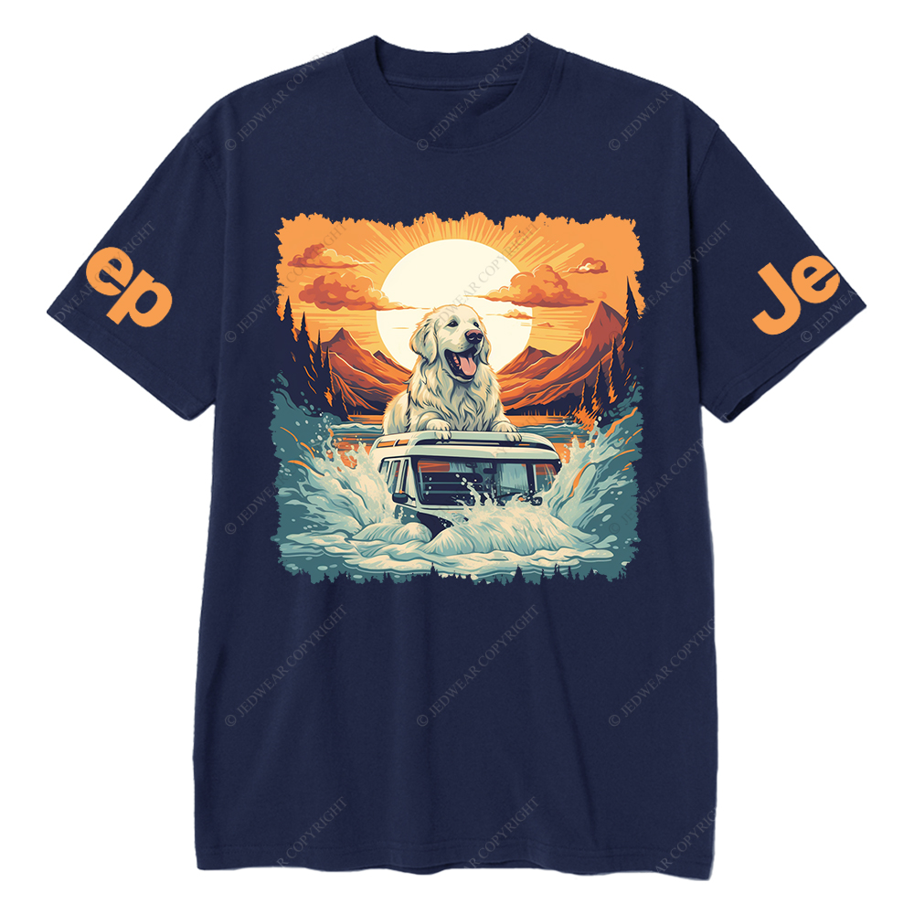 Pet Love Dog Sunset Wave Jp T-Shirt