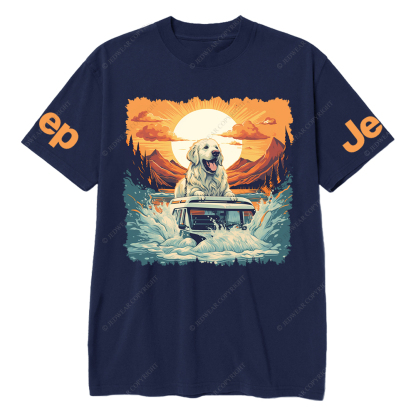 Pet Love Dog Sunset Wave Jp T-Shirt