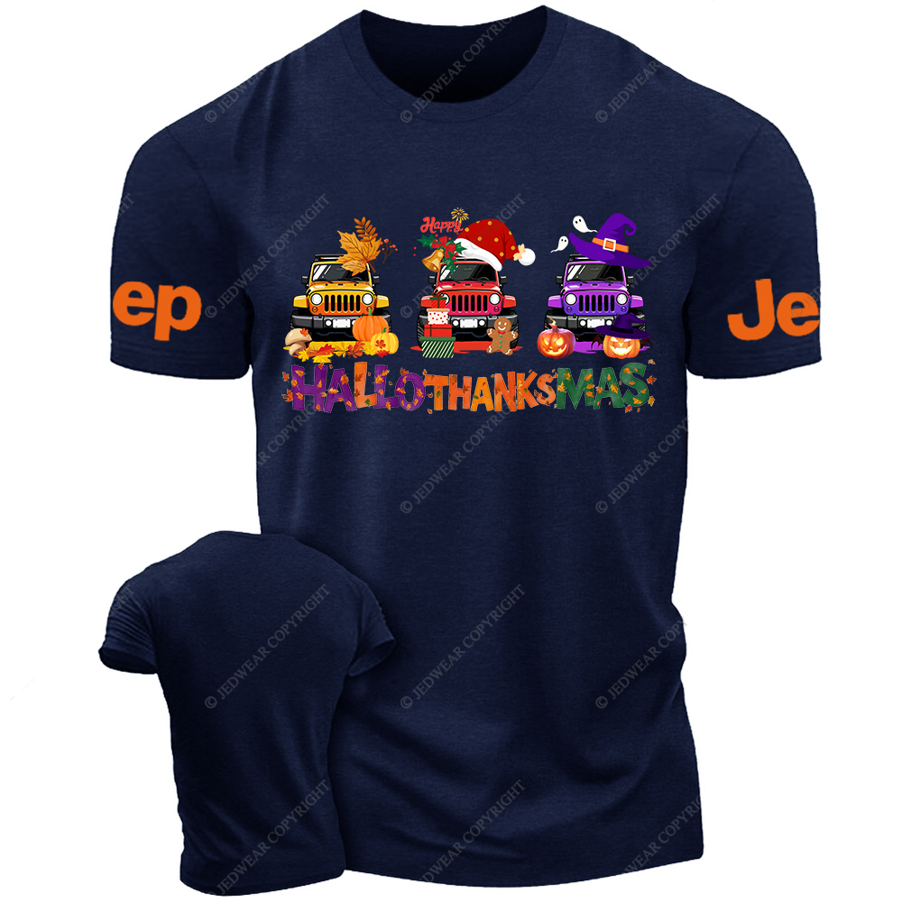 Happy Hallothanksmas Halloween Christmas Thanksgiving Jp T-Shirt