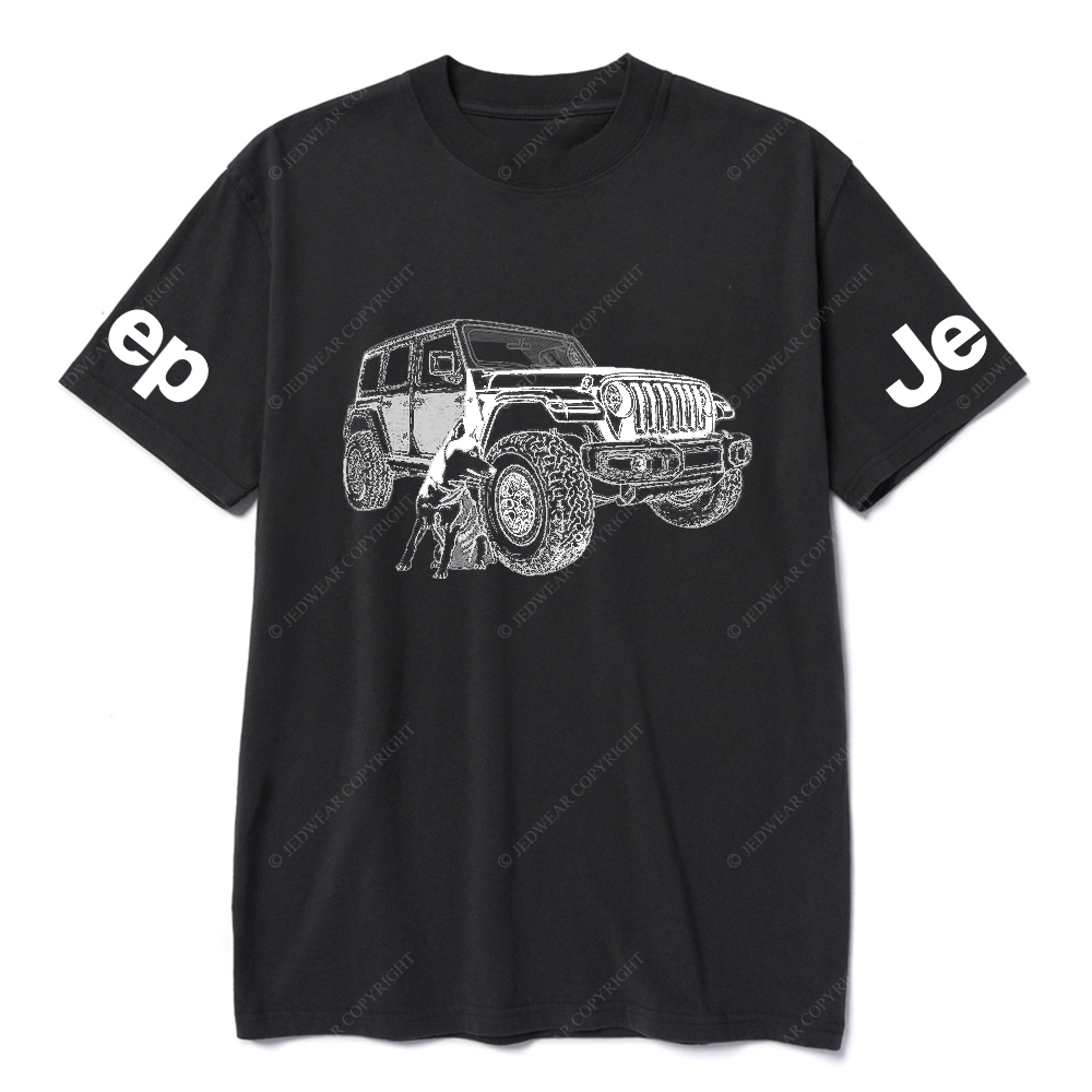 The Puppy Sits Next To The Off-Road JP T-Shirt