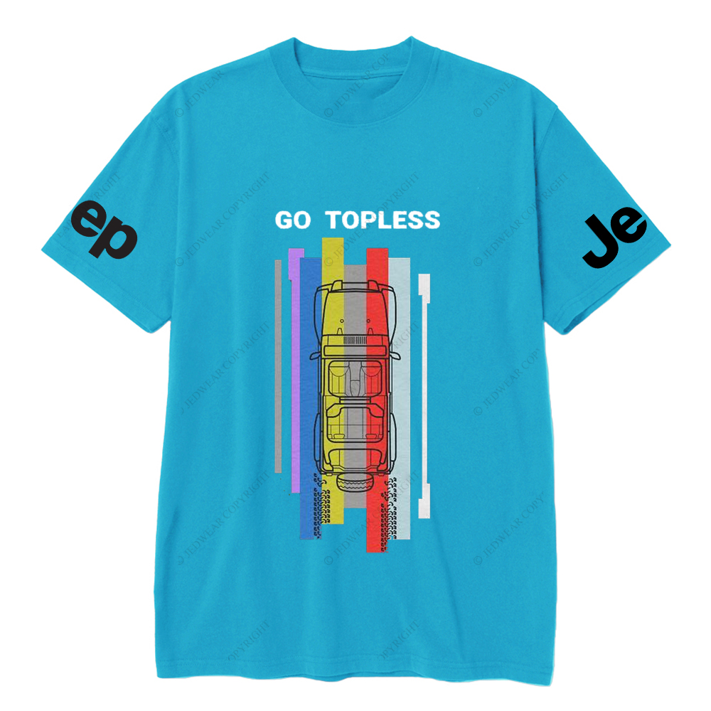 Go Topless Top View Of Car Tire Tracks JP T-Shirt