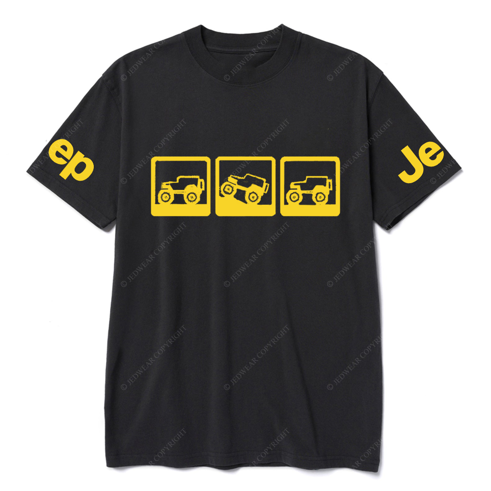 The Car Is Driving On Three Different Road Conditions JP T-Shirt