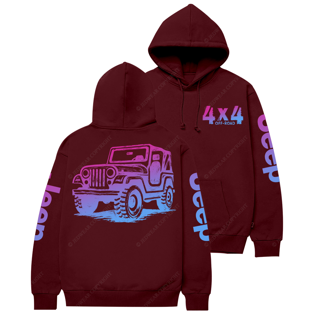 Off-Road 4x4 Wheeling Gradient Jp Casual Hoodie