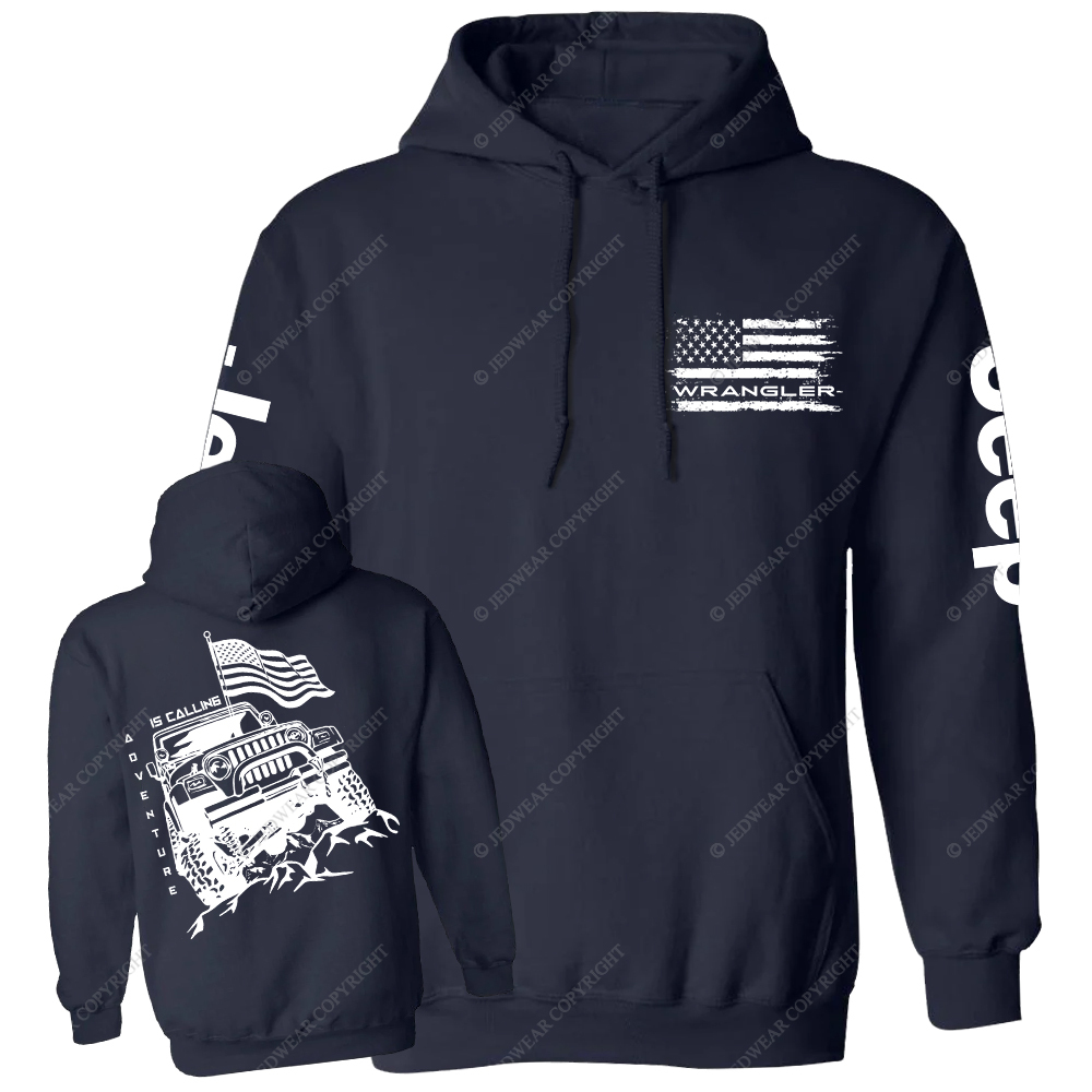 Adventure Is Calling Wrangler Offroad 4x4 Jp Casual Hoodie