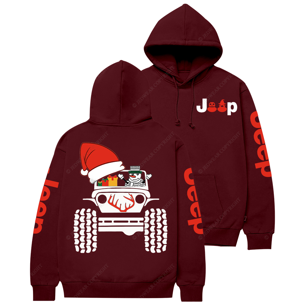 Merry Christmas 4x4 Snowman Reindeer Jp Casual Hoodie