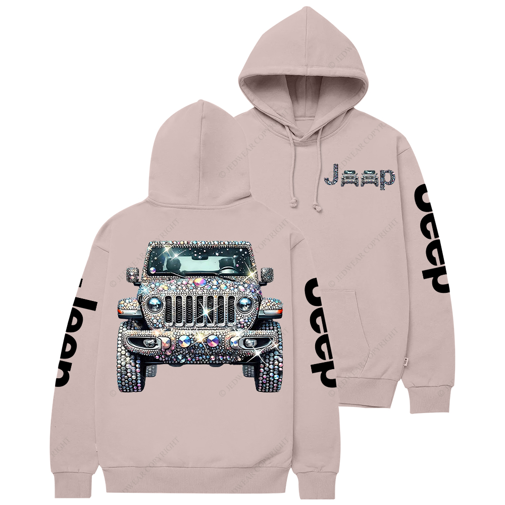 Bling Sparkle Rhinestone Car Glam Girl Jp Casual Hoodie