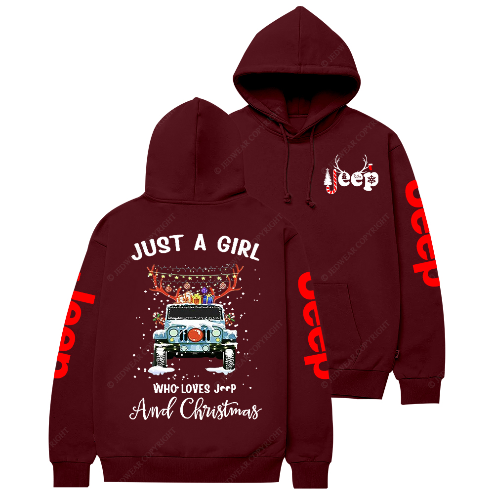 Just A Girl Who Loves Car And Christmas Jp Casual Hoodie