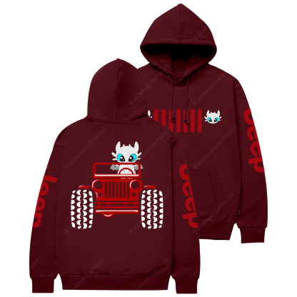 A Little Bat Is Driving A Car Jp Casual Hoodie