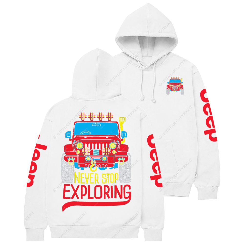 Never Stop Exploring Retro Style Jp Casual Hoodie