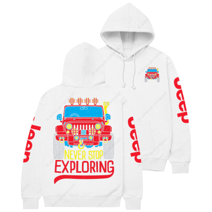 Never Stop Exploring Retro Style Jp Casual Hoodie