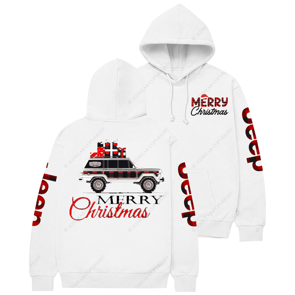 Merry Christmas Red And Black Plaid Jp Casual Hoodie
