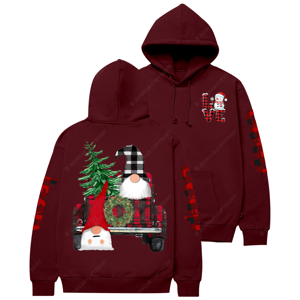 Merry Christmas Gnome Red And Black Plaid Jp Casual Hoodie