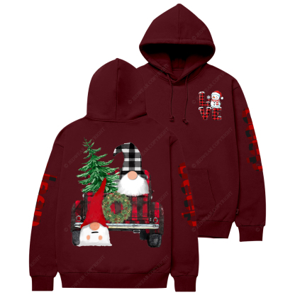 Merry Christmas Gnome Red And Black Plaid Jp Casual Hoodie